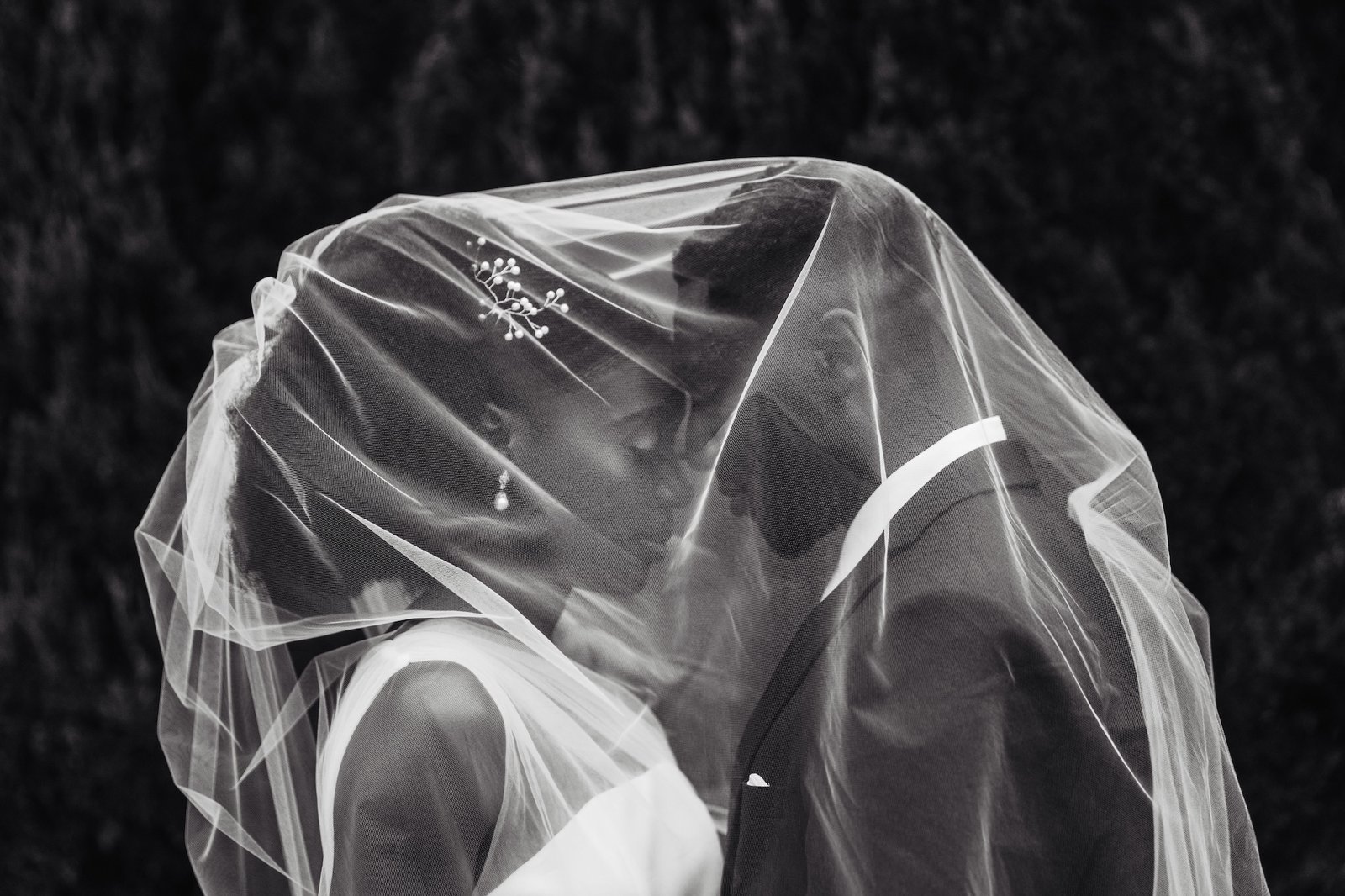 black and white wedding photo